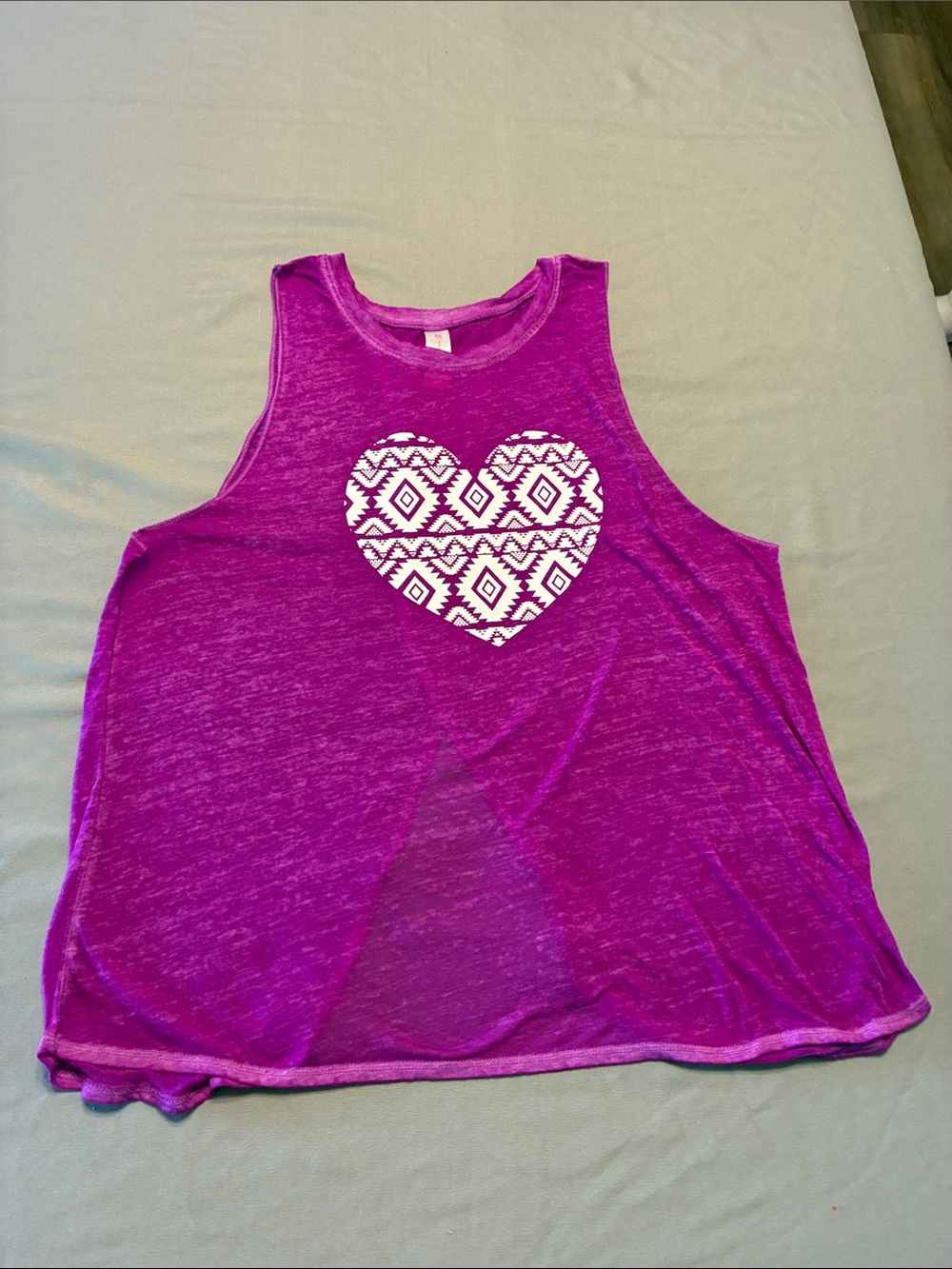 NOBO Bright Purple Tank with White Aztec Heart